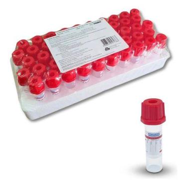 Imagem de Microtubo Vermelho 0,5ml Coleta Sangue Ativ. Coagulo 50uni - VACUPLAST