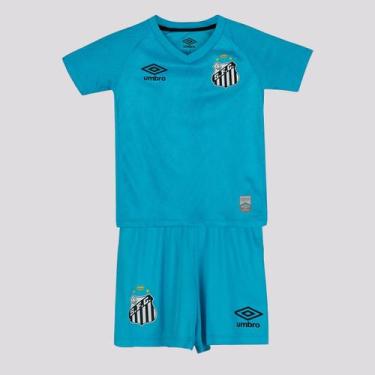 Imagem de Kit Infantil Umbro Santos Edição Especial 2025 Azul, 6 MESES
