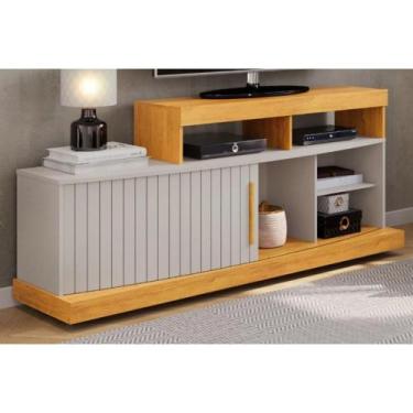 Imagem de Rack Bancada p/ TV até 47 Pol Scala c/ 1 Porta e 5 Nichos 160cm Cedro/