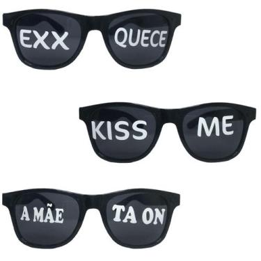 Imagem de 5 Óculos Com Frases Sortidas Festa Balada - Moda Solaris