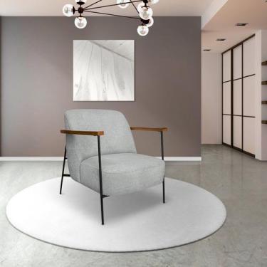 Imagem de Poltrona para Sala de Estar Elhiz Linho Boucle - Spezzia Decor