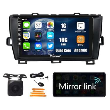Imagem de Android 10 Autoradio Car Navigation Stereo Multimedia Player GPS Rádio 2.5D Touch Screen para Toyota Prius 2009-2014 Preto