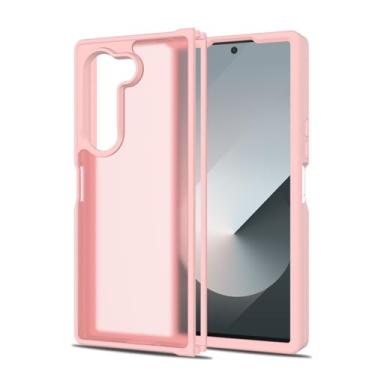 Imagem de Capa para Samsung Galaxy Z Fold 6 Rosa Samsung Z Fold 6 Capa para celular 2 em 1 Galaxy Zfold6 Capa de proteção resistente fina de silicone à prova de choque para Galaxy Fold6