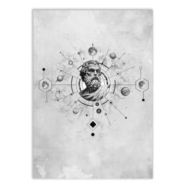 Imagem de Placa Decorativa Filosofia Estoicismo Planetas Ilustração
