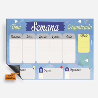 Imagem de Planner Imã de Geladeira - Quadro Lousa Magnética - Planejamento Mensal Semanal 20x30cm ou 30x40cm (58, 30x40cm)