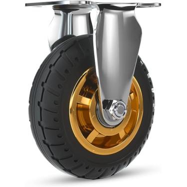 Imagem de Rodas De Rodízio, Roda De Reposição, Roda De Rodízio Giratória De Borracha Resistente, Roda Giratória De Metal De Substituição Para Carrinhos, Móveis, Dolly, Ban, Moving Caster Wheels, 4in