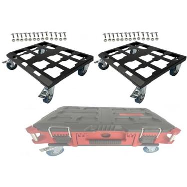 Imagem de Caixa de ferramentas resistente compatível com carrinhos compatíveis com caixa de ferramentas de embalagem Waukee Capacidade de carga de até 136 kg (2 conjuntos)