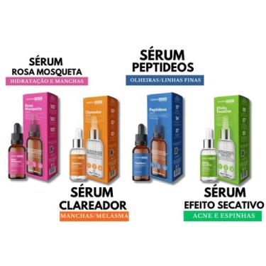 Imagem de Kit com 4 Sérum Dermachem Rosa Mosqueta, Secativo, Clareador e Peptíde