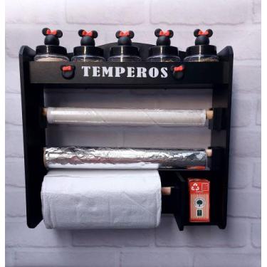 Imagem de Porta temperos Minnie porta condimentos com 5 potes decorados - Art Fa