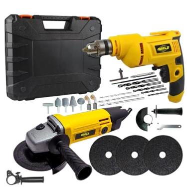 Imagem de Furadeira Profissional 850W 10mm e ESMERILHADEIRA 850W KIT 2 EM 1 Com Estojo Rígido 110V