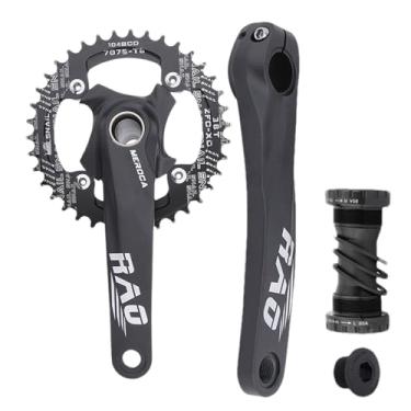 Imagem de Pedaleira de bicicleta - Roda dentada oca integrada para ciclismo de 170 mm - Suporte inferior de liga de alumínio leve para ciclista, ciclismo de estrada, mountain bike, deslocamento