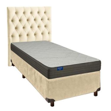 Imagem de Conjunto Cama Box Perola Solteiro + Colchão D33 Orthotech Inducol + Ca