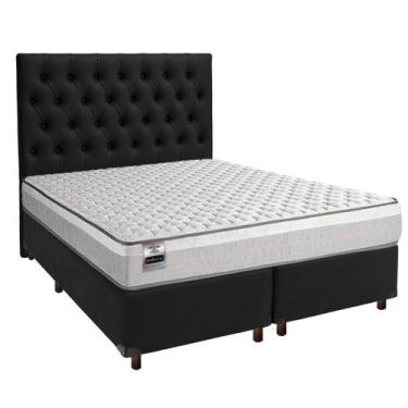 Imagem de Conjunto Cama Box Preto King + Colchão Molas Ensacadas Hanover Inducol