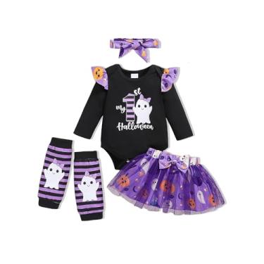 Imagem de PaPaai Sara Roupas para bebês recém-nascidos, vestido de verão infantil, conjunto de saia + faixa de cabeça, Preto-hlw, 12-18 Months