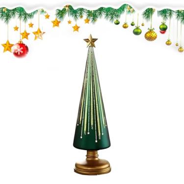 Imagem de Árvore de Natal de Mesa, Árvore De Natal Iluminada Para Mesa, Enfeite para Festas e Acessórios para Escritório Cozinha Rústica Estante Lareira Interior Restaurante
