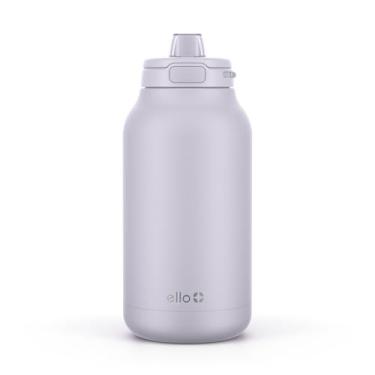 Imagem de Ello Hydra Jarro de aço inoxidável isolado a vácuo de 1,8 l de 1,8 l com trava, tampa à prova de vazamento e canudo de silicone macio, garrafa de água reutilizável de metal, mantém frio o dia todo