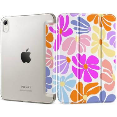 Imagem de DONGKE Capa inteligente para iPad mini 7 (A17 Pro) 2024 e iPad mini 6 2021 8,3 polegadas, capa traseira translúcida fina e dobrável para iPad mini 7ª/6ª geração [despertar/hibernar automaticamente