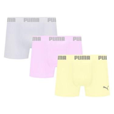Imagem de Kit 3 Cuecas Puma Boxer Sem Costura Masculina, EG
