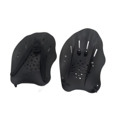 Imagem de Dynwave Pás de mão para natação, luvas aquáticas, acessórios práticos e ergonômicos para natação, nadadeiras para homens, mulheres e crianças, Preto
