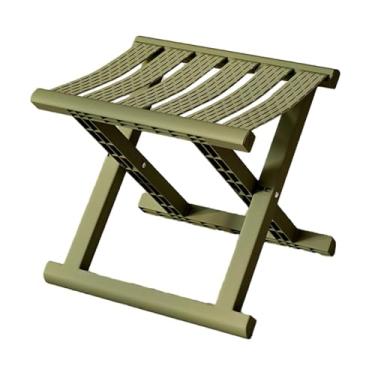 Imagem de Dynwave Banco dobrável para áreas externas, cadeira de pesca, acessório multifuncional 24x30x24cm para jardim, assento portátil e compacto para viagem, Verde Escuro