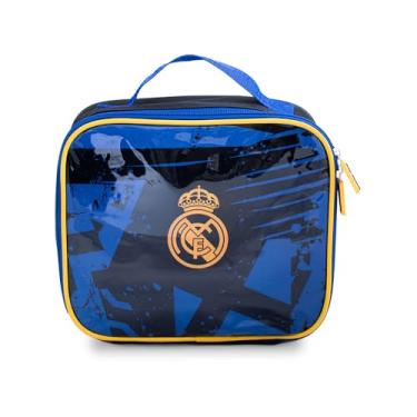 Imagem de Hy-Pro Lancheira oficialmente licenciada pelo Real Madrid CF – isolada, portátil, mercadoria do Real Madrid, ótima ideia de presente de futebol, perfeita para escola ou trabalho