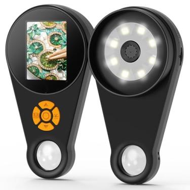 Imagem de Lupa com luz, microscópio portátil portátil com luz, câmera macro com tela colorida IPS de 5 cm, foco fixo 500x, luzes 8LED integradas, compatível com PC Windows, Mac OS