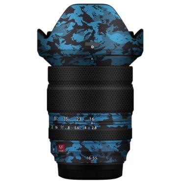 Imagem de XF 16-55 II Anti-riscos para lente de câmera película adesiva adesiva para Fujifilm XF 16-55 mm F2.8 II película protetora decalques de vinil (azul cavaleiro)