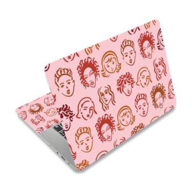 Imagem de PLIGREAT Adesivo decalque para laptop de 30 a 38 cm, retratos desenhados à mão, adesivos, adesivos, decalques, universal, removível, vinil, caderno, arte, protetor, netbook, policarbonato