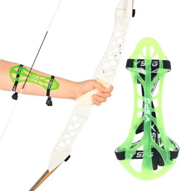 Imagem de SPG Protetor De Braço Para Arco E Flecha - Profissional Ajustável Antebraço Adultos, Jovens, Homens Mulheres, Competição, Tiro Caça (Verde)