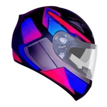 Imagem de Capacete Moto Ebf Xtroy Com Óculos Interno Fumê + Narigueira (58,Rosa Furious )
