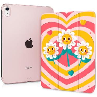 Imagem de Lepeoac Capa para iPad Air 11 (M3 2025/M2 2024) 7º 6º, iPad Air 4 e 5 de 10,9 polegadas, 5º 4º (2022/2020), capa com suporte fino com revestimento traseiro rígido translúcido despertar/hibernar