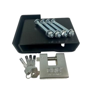 Imagem de Foghorn Construction SAFEShipping Cofre de contêiner, caixa de segurança de aço resistente com cadeado, conjunto de 5 chaves e ferragens de montagem