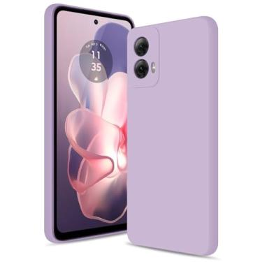 Imagem de Btstring Capa para Motorola Moto G Power 5G 2024, capa de silicone macio com proteção de câmera atualizada, capa fina à prova de choque com forro de microfibra antiarranhões, roxa