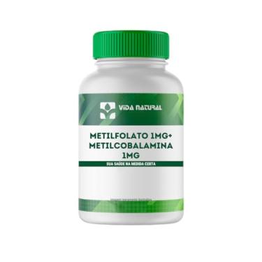 Imagem de Vida Natural Metilfolato 1mg + Metilcobalamina 1mg 60 Cápsulas | Vitaminas B9 e B12 Ativas | Alta Absorção | Suplemento Sem Glúten e Lactose