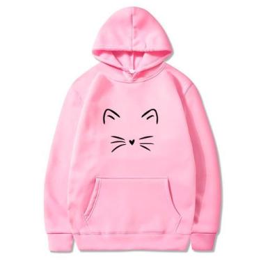 Imagem de Blusa Moletom Canguru Feminino  Gatinho Tumblr Fofo  JDK419 - JOHN CAT