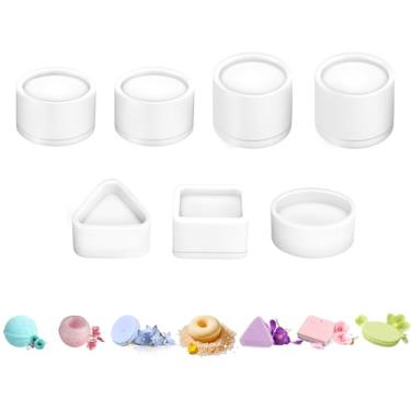 Imagem de Bonoutil 7 moldes de bomba de banho - bola/bloco/tablet/donut/triângulo/oval/forma de bola ondulada