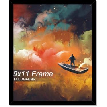 Imagem de FULDGAENR Moldura de 23 x 28 cm, molduras pretas para certificado de pôster de fotos de 22,8 x 28 cm, moldura de parede/mesa de alta transparência com visor vertical horizontal (preto | 23 x 28 cm)