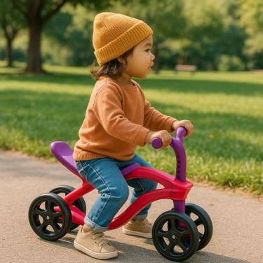 Imagem de Bicicleta Infantil Equilíbrio 4 Rodas Sem Pedal - Unitoys, Rosa