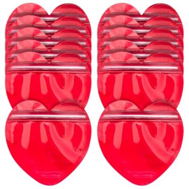 Imagem de GSHLLO 100 peças de 10 cm sacos de joias em forma de coração sacos de embalagem Ziplock sacos de mylar transparentes resseláveis sacos de embrulho de presente de poliéster sacos de embrulho de brinco