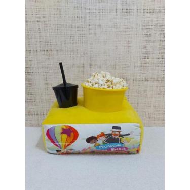 Imagem de Kit cinema - almofada personaliza c/copo + balde de pipoca - THEOVITEX