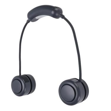 Imagem de Jiawu Ventilador de Pescoço Portátil, 3 Velocidades Folding Bladesess Fan, Recarregável Personal Cooling Fans, Wearable Quiet Cooler para Casa, Escritório, Viagens, Ao Ar Livre (Preto)