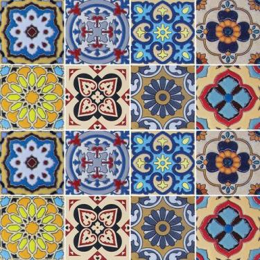 Imagem de Adesivo de Azulejo - Ladrilho Hidráulico - 20cm x 20cm - 16un - 316Azg