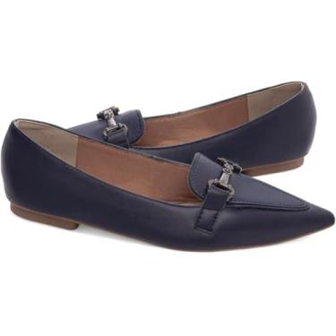 Imagem de Mocassim Sapatilha Feminina Bico Alongado Confortável – Napa, Solado Flexível, Forro Espumado, Palmilha EVA, Antiderrapante (Azul, BR, Adulto, Tamanho:36)