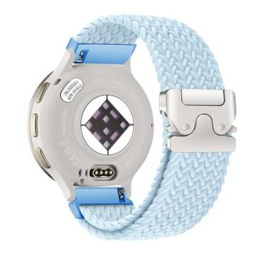 Imagem de Pulseira de nylon elástico trançado compatível com Garmin Venu 3S 2S/Vivoactive 4S/Vivomove 3S/Forerunner 255S/Forerunner 265S, pulseira esportiva elástica macia de 18 mm de liberação rápida para