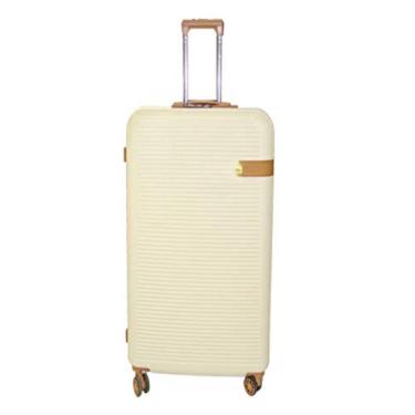 Imagem de Mala De Viagem Em Abs Grande Rigida Com Senha Giro 360 Max Luxo Bege Kangur