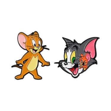 Imagem de Broches De Esmalte De Gato E Rato De Anime Para Crianças, Distintivo D