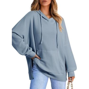 Imagem de Moletom feminino de grandes dimensões com capuz Dokotoo em malha de wa