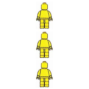 Imagem de Conjunto de 3 peças mini amarelo mais preciso Mr. Robot bonito desenho animado bordado ferro em remendos artesanato remendo bordado aplique faça você mesmo roupas camiseta polo mochilas boné fantasia