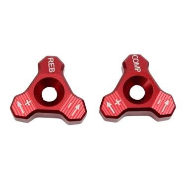 Imagem de ABCERRSI Parafuso ajustador de garfo de amortecedor dianteiro de 48 mm compatível com EXC SX SXF XCW XCF EXCF EXCR 125 150 250 300 350 400 450 500 525 vermelho