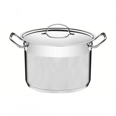 Imagem de Caldeirão Tramontina Professional 28cm Em Aço Inox Com Tampa Plana Detalhe Satinado